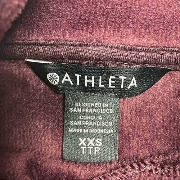 Athleta Burgundy Cozy Karma Twist Neck Sweatshirt Size XXS - Picture 11 of 16
